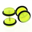 Glow in the Dark Fake Acrylic Plugs - Green 16g Wire; 8mm - Sold as a Pair