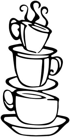 Zaggit Coffee Java House Cups Silhouette Cutout Metal Wall Hanging Kitchen Art