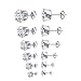 Zhenhui Women Stainless Steel Round White Black Cubic Zirconia Stud Earrings Set Pack of 6 Pairs