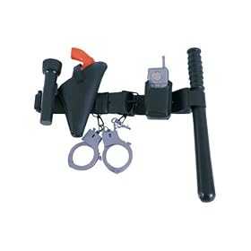 Children's Police Officer's Belt with Baton, Phone, Handcuff, Keys, Gun and Flashlight
