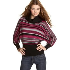 BCX Cowl-Neck Striped Sweater