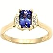 14K Yellow Gold Tanzanite and Diamond Ring