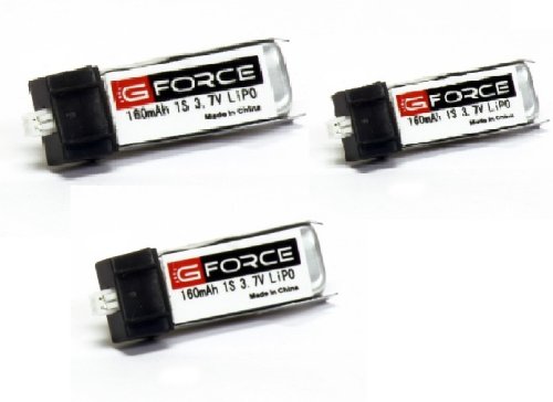 3X GForce 160mAh 1S 3.7V 30C LiPO Battery RC E-Flite Blade mSR MCX Parkzone EFLH1501S