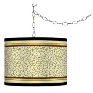 Stacy Garcia Avocado Dahlia Giclee Plug-In Swag Chandelier