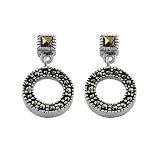 Sterling Silver Marcasite Circle Earrings