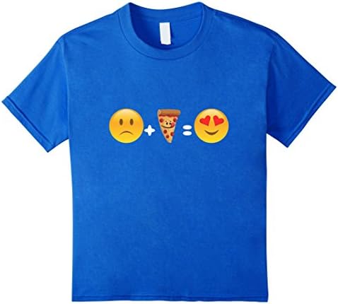 Kids Sad Face Pizza Slice Smiley Hearts Love Food Emoji Fun Shirt 8 Royal Blue