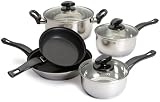 CSB Brands 8 Piece Riviera Stainless Steel Heavy Duty Pot Set