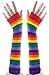 Leegoal(TM) Punk Gothic Colorful Long Arm Warmer Fingerless Gloves