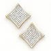 Solid 14K Yellow Gold .33 Carat Micro Pav&eacute; Genuine Diamond Earrings