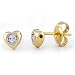 Diamond Heart Bezel Earrings in 14K Yellow Gold