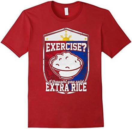 Exercise I Thought You Said Extra Rice T Shirts - Male 2XL - Cranberry
