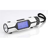 Travel Alarm Clock World Time with LED Light Flashlight with Calendar White