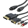 Xbox 360 HD VGA Cable with Digital Optical Audio Port + Digital Optical Audio Toslink Cable by eForCity