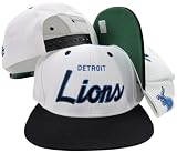 Detroit Lions White/Blue Script Two Tone Plastic Snap Back Hat/Cap