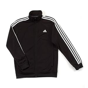 adidas Men's Athletics Essential Track Jacket, Black/White, Medium