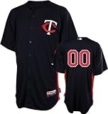 MLB Men's Minnesota Twins Authentic Coolbase Jersey Personalized (Navy/Scarlet, 48/X-Large)