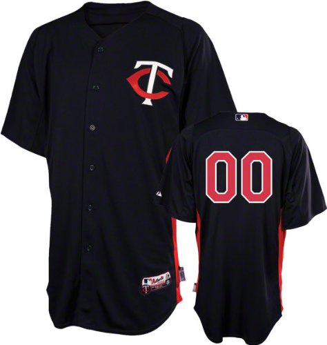 MLB Men's Minnesota Twins Authentic Coolbase Jersey Personalized (Navy/Scarlet, 40/Medium)