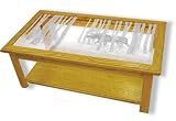 Oak Glass Top Coffee 15 high