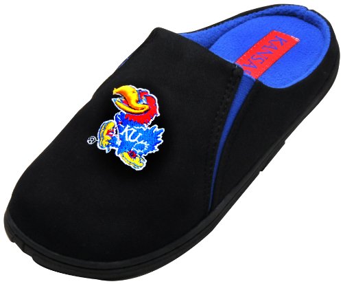 NCAA Unisex Adult Kansas Jayhawks Slippers (Black, Large)