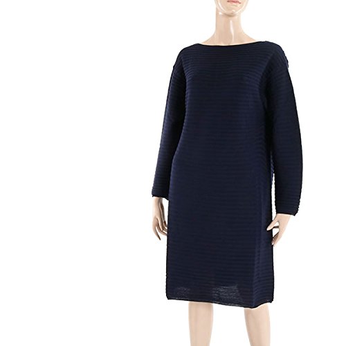 Roberto Collina ロベルトコリーナ レディース P08358 長袖 ボートネック ニットワンピース ストレッチ カラー10/NAVY サイズ/XS/S/M [並行輸入品]