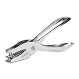 One-Hole Ticket Punch, Economical, 1/4-Inch Round, Nickel Plated