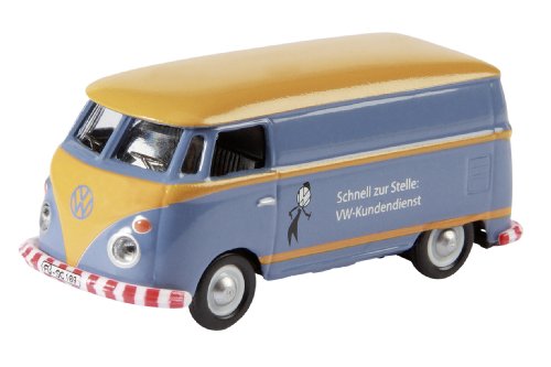 Dickie-Schuco 452591900 - VW T1 Kundendienst 1:87, Kastenwagen, Vitrine mit Touchbox, blau
