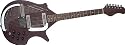 Rogue STR-1 Pro Electric Sitar Guitar, Black with Red Crackle