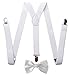 Premium Quality 1 Inch Suspender & 4.5 Inch Bowtie Combo Set, Mens Womens Unisex