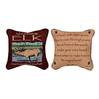Manual Woodworkers & Weavers Advice From An Elk Pillow, 12-1/2-Inch Square