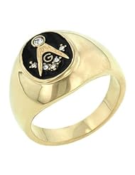 Onyx CZ Masonic Ring