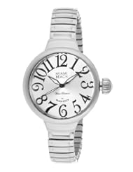 Glam Rock Womens MBD27049 Miami Beach Art Deco Silver Dial Stainless Steel Watch