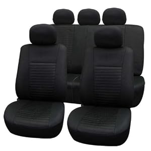 FH-FB060115-Trendy-Elegance-Car-Seat-Covers-11-pcs-Full-Set-Front-Airbags-Ready-Rear-Split-Solid-black