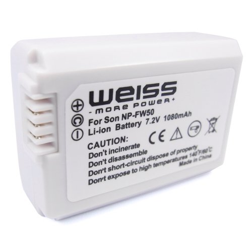 Weiss NP-FW50 Li-Ion Akku (7,2 V, 1080 mAh) f&uuml;r Sony Alpha Sony A33 / A55 / NEX-3 / NEX-5  Preisvergleich