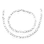 Men's Sterling Silver Figaro Link Necklace & Bracelet Set
