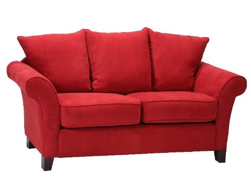 Microfiber Sofa (Crimson) (37H x 35W x 75D)