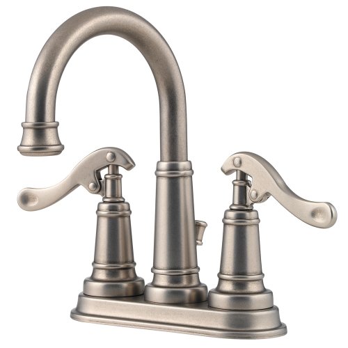 Price Pfister 043-YP0E Ashfield Dual Control 4-Inch Lavatory Faucet with Pop-Up, Rustic Pewter