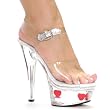 6 Inch Women's Sexy Shoes Dancer Shoes Evening Club Shoes Mid Platform With Floating Hearts