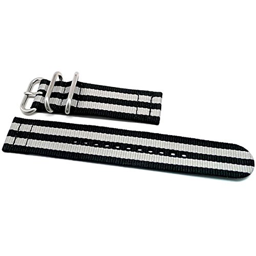 DaLuca Two Piece Ballistic Nylon NATO Watch Strap - Bond (Matte Buckle) : 22mm