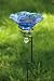 Light Blue Speckled Glass Birdbath