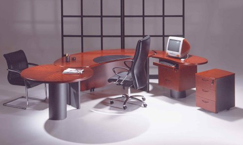 One 3pcs New Cotemporary Cherry Wood Executive Office Desk Set