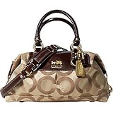 Coach Signature Madison Khaki Op Art Sabrina Satchel