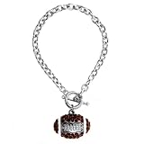 Erin's Rhinestone Football Charm Toggle Bracelet