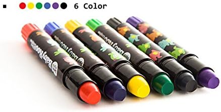Set of 6 pcs Non-toxic and washable Silky Crayon Painting Stick Lipstick Rotating Crayon,3 in 1 Effect(Crayon,Pastel,Watercolor)