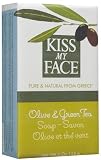 Kiss My Face Moisturizing Bar Soap for All Skin Types, Olive & Green Tea, 4 oz (Quantity of 5)