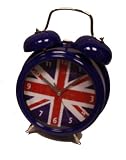 LARGE Union Jack Alarm Clock Blue Fab Christmas Gift 28x19.5cm