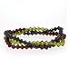 Christmas Genuine Swarovski Crystal Red, Olive Green, Black Bracelet Set