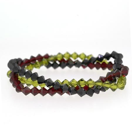 Childrens Toyshop  Jewelry : Christmas Genuine Swarovski Crystal Red, Olive Green, Black Bracelet Set