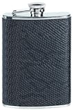 Simran HF-8-ILD Ajmer 8 oz. Black Snake Skin Italian Leather Stainless Steel Flask