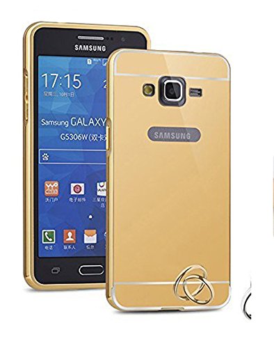 Samsung Galaxy Grand Prime Case,DAMONDY Luxury Metal Air Aluminum Bumper Detachable + Mirror Hard Back Case 2 in 1 cover Ultra-Thin Frame Case For Samsung Galaxy Grand Prime G5308 G530H(Gold)