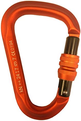 Climb X USA Ultra HMS Aluminum Screwgate Rock Climbing Carabiner - 24kn - NEW (Orange)